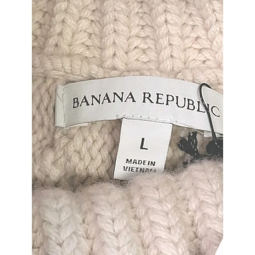 Banana Republic Merino Extra Fine Wool/Cotton Cable Knit Sweater Men's Size L